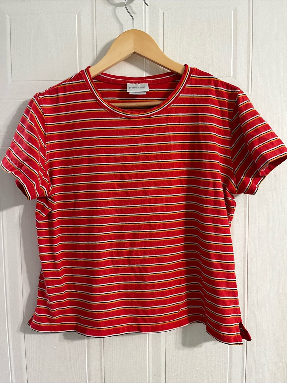 Y2K RED STRIPED TEE - PIERRE CARDIN SIZE XL